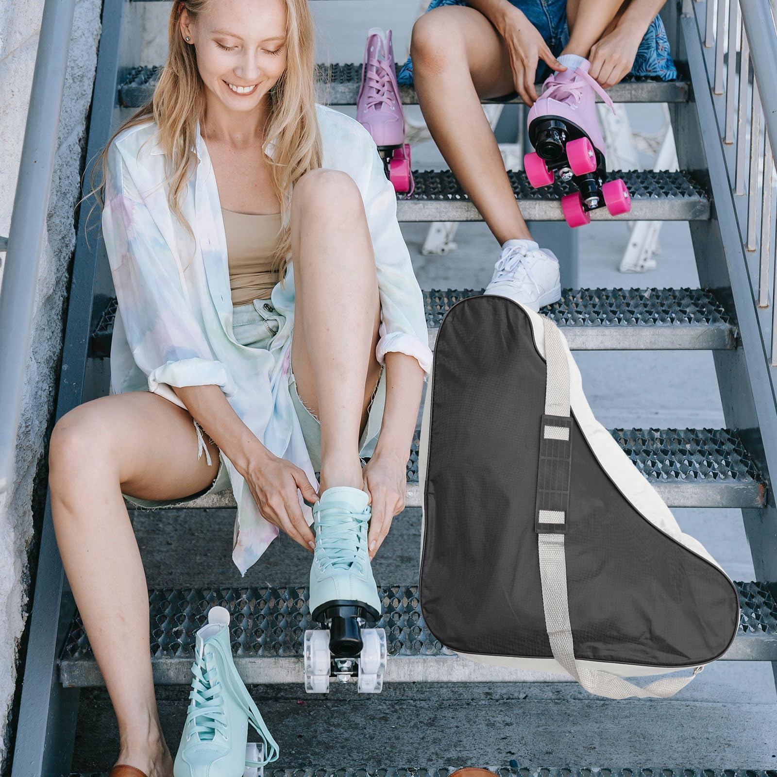 Toddmomy Schlittschuhtasche Dreieckig, Rollschuhe Tasche Mit Verstellbarem Trageriemen, Atmungsaktiv Und Verschleißfest, Praktische Aufbewahrung Für Inliner Und Eishockeyschlittschuhe
