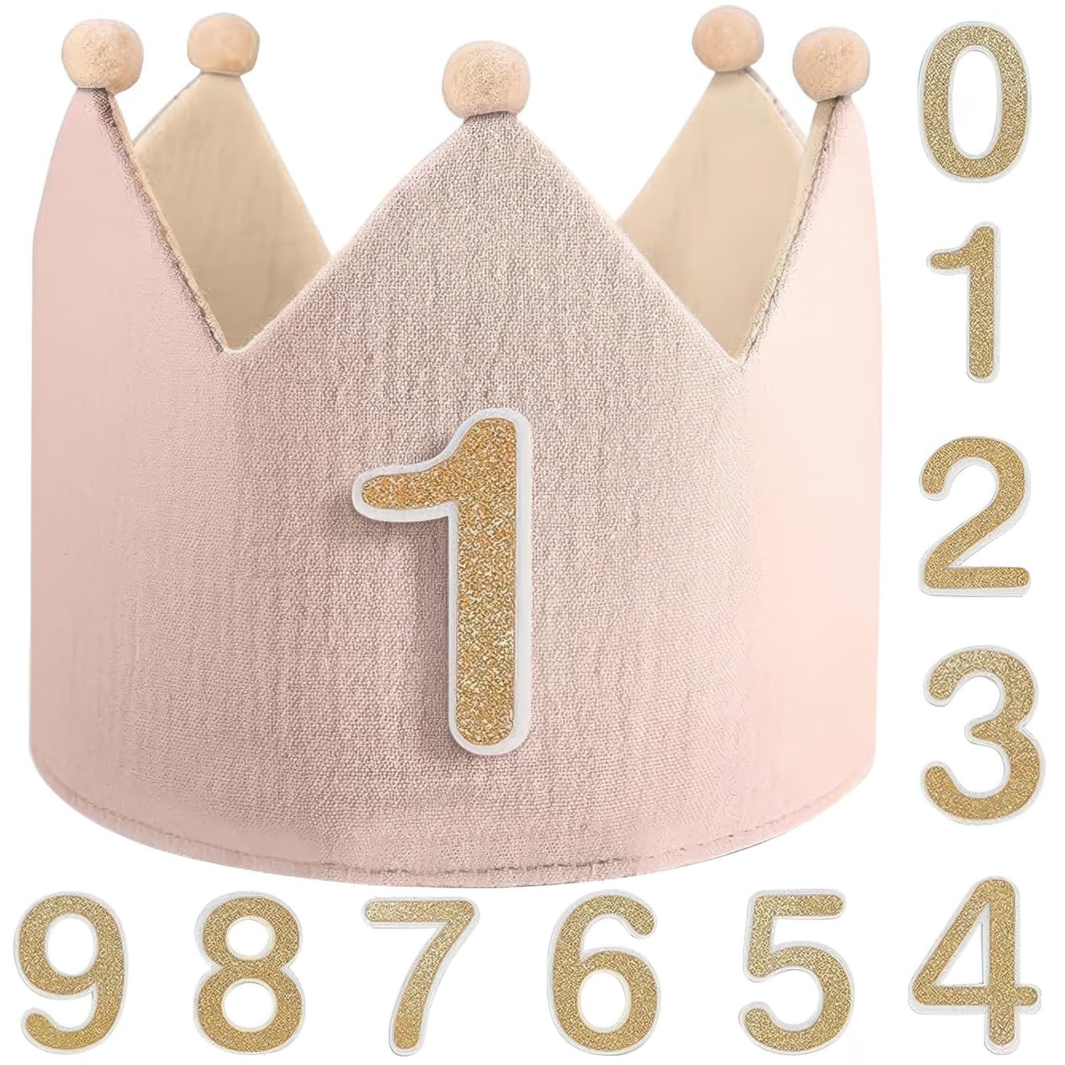 Birthday Hat, Birthday Crown with Numbers 0-9 Reversible Birthday Hat Adjustable Children's Party Hats Baby Crown For Birthday Party Photo Props