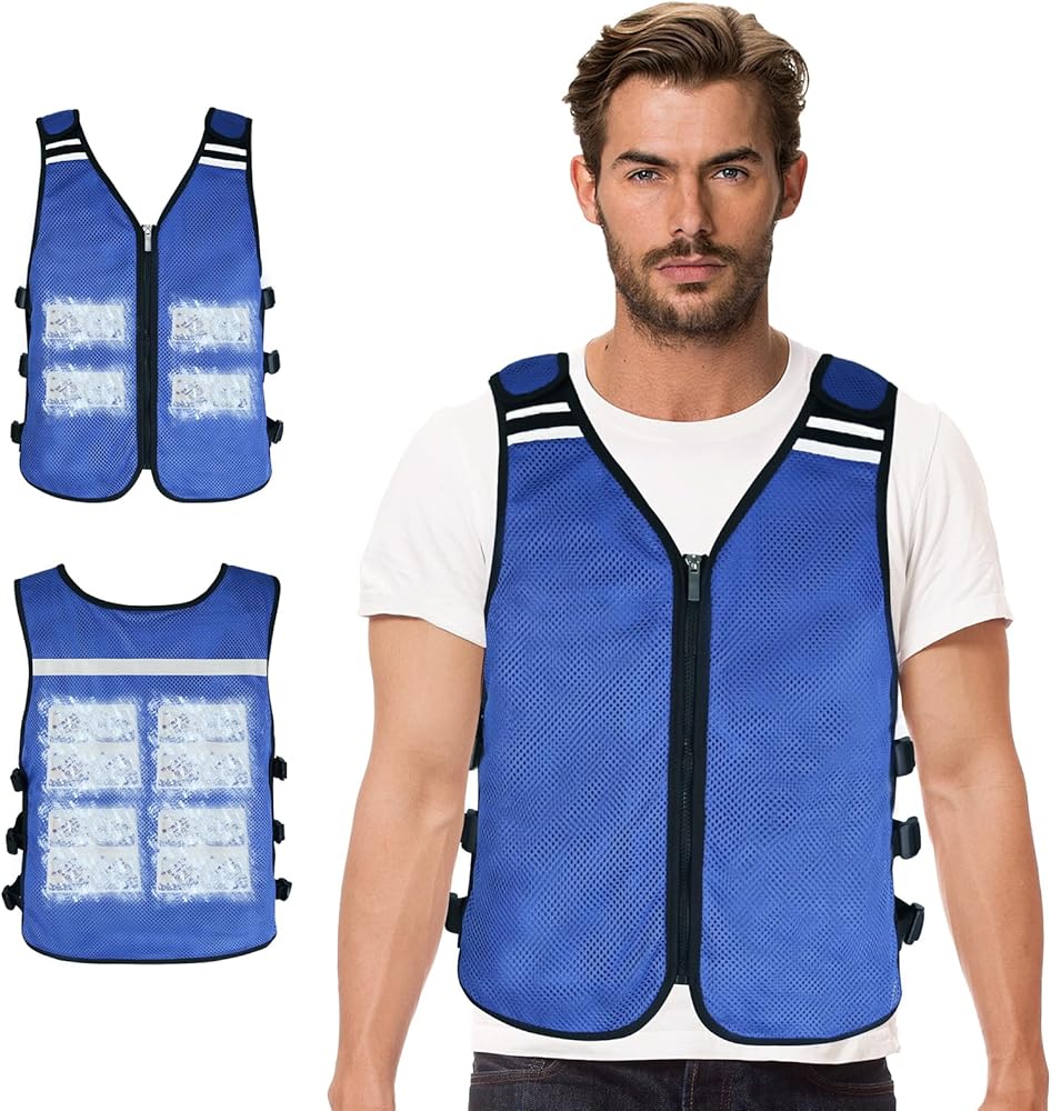Cooling Vest for Men&Women, Reflective Ice Vest with 32 PCS Ice