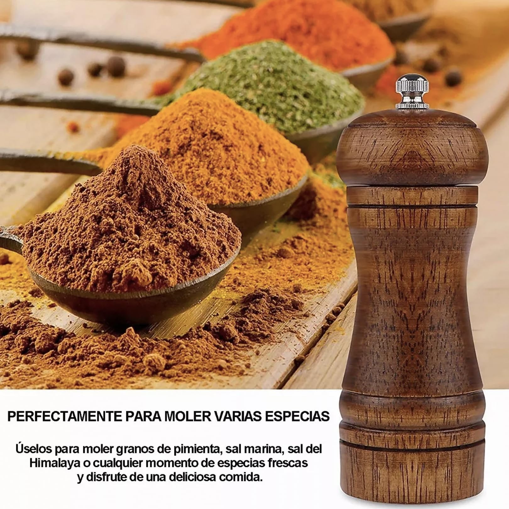 Macina sale pepe legno, macina sale regolabile, macinini, macina spezie, macina ceramica spezie fresche macina manuale piccolo mini macina pepe per uso cucina, macina pepe, macina pepe