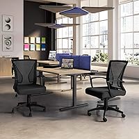 Vista 7 de Tuoze Silla ergonómica de malla con respaldo medio para oficina, silla giratoria de escritorio, soporte lumbar, silla de computadora