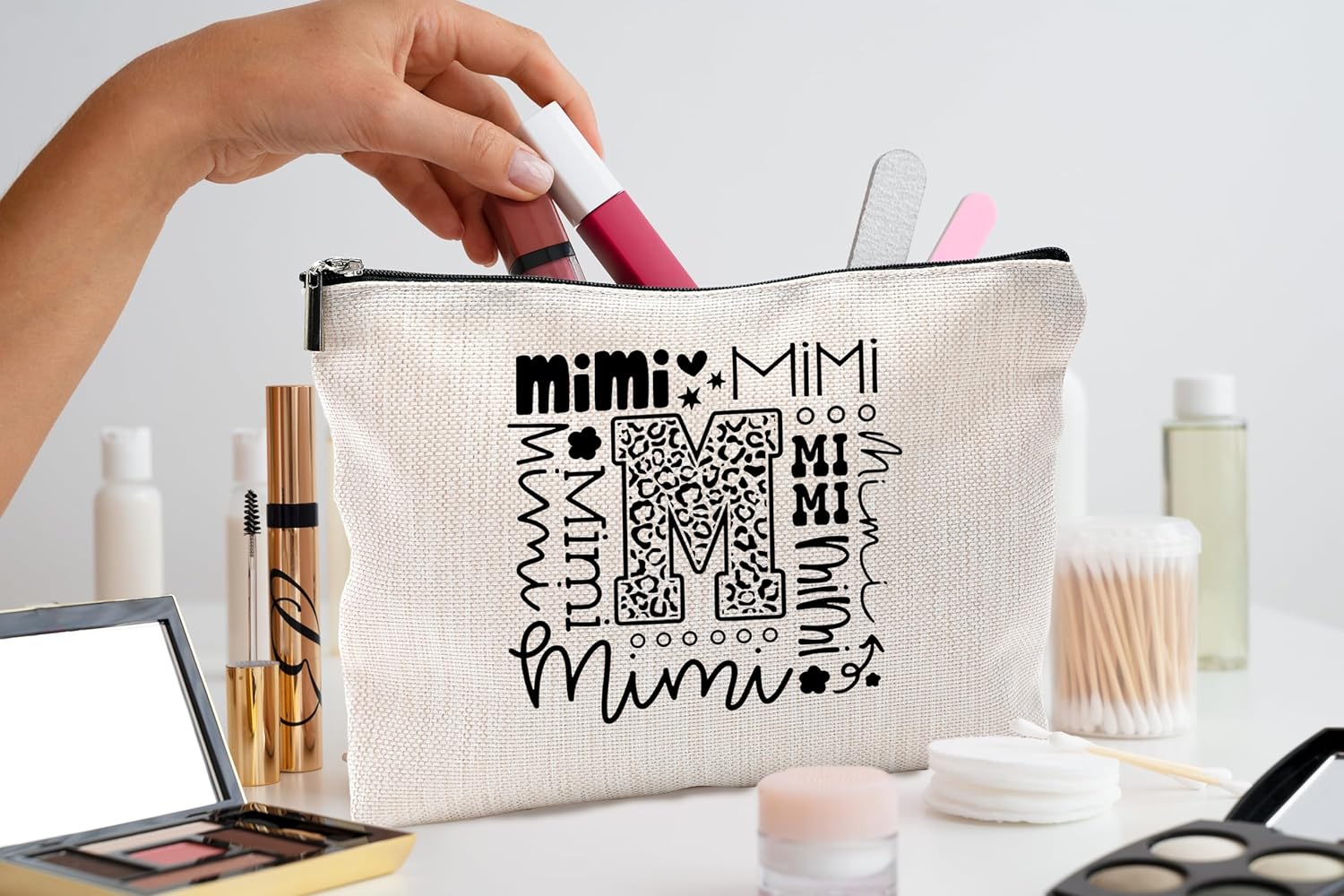 Mimi Makeup Cosmetic Bag - Mothers Day Gift for Grandma, Best Mimi Ever, Small Makeup Bag for Purse, Grandchildren Gift - Image 2
