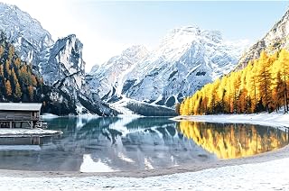 Italy Dolomite Lake Landscape 500 Piece Puzzles for Adults Clearance, Nature Mountain Puzzles for Adults 500 Pieces, 15" X 23" Dust Free Halloween Christmas Family Games