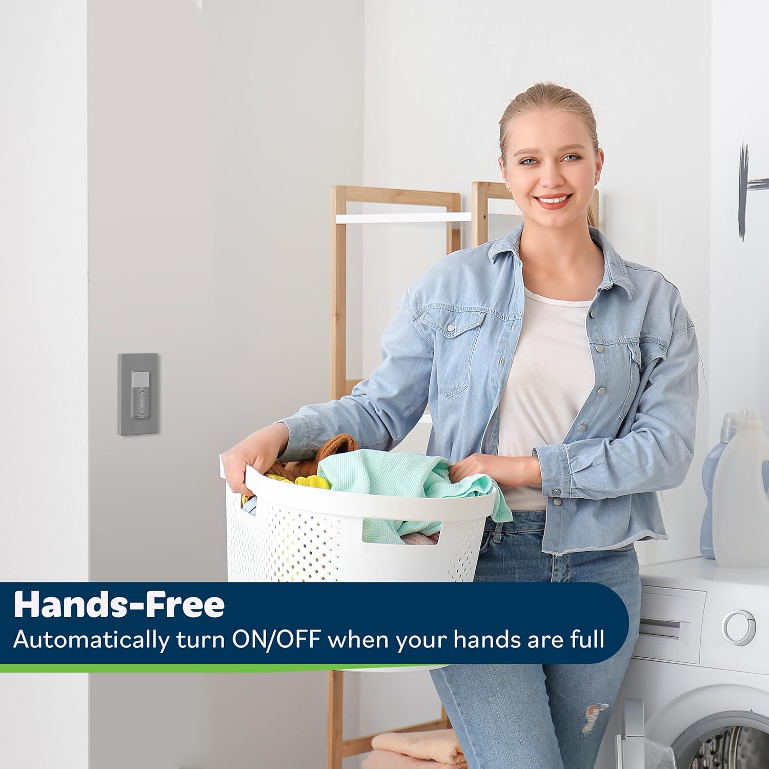 TOPGREENER Motion Sensor Light Switch Dimmer, Electronic Dimmer with PIR Motion Sensor, Occupancy & Vacancy Modes, 150W LED/CFL, Single-Pole, UL Listed, TDODS5-120-GY, Gray