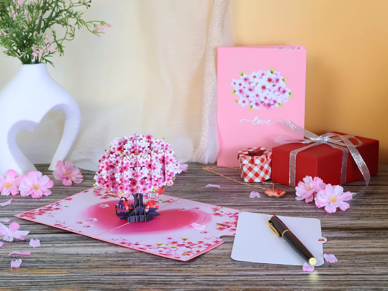 Anniversary Cards for Wife, 3D Pop Up Cherry Blossom Love Tree Card, Romantic Valentine & Wedding Card for Her, Handmade Keepsake Gift for Couples - Image 4