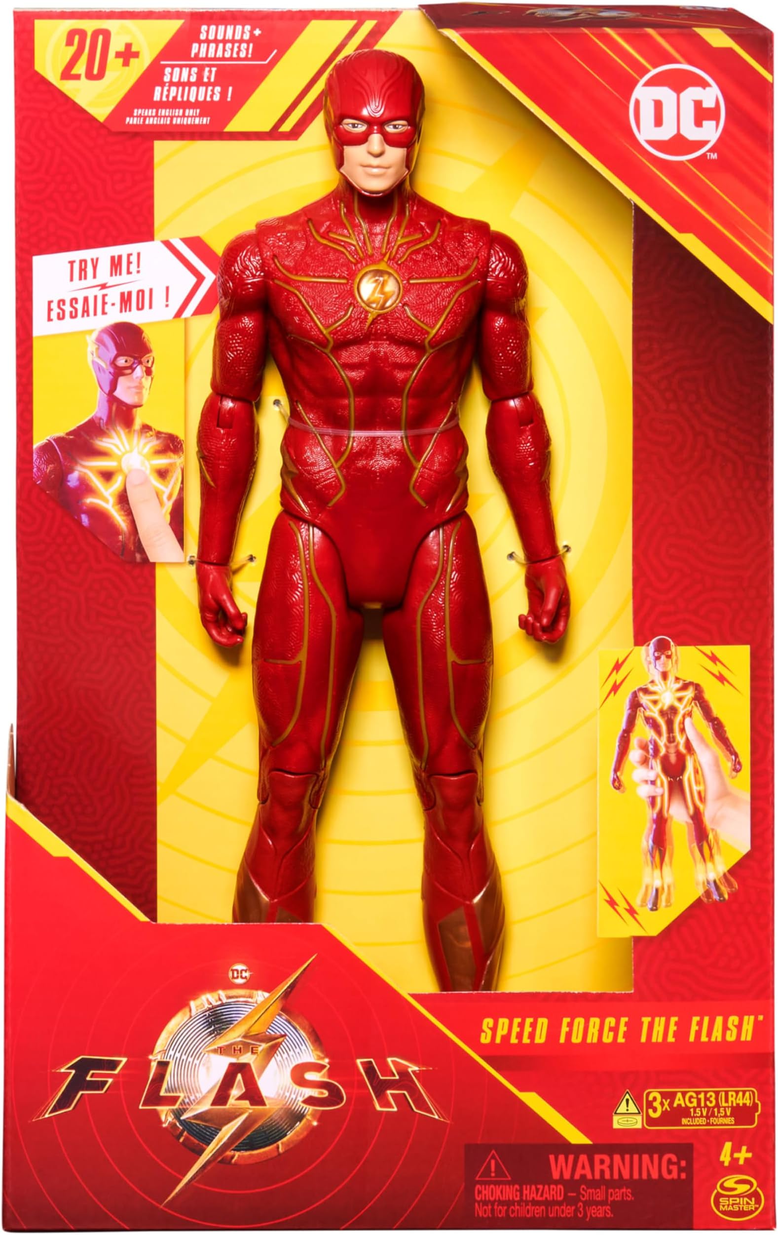DC Comics, Speed Force The Flash 30.5-cm Action Figure, Lights and 20+ Sounds, The Flash Movie Collectible, Kids’ Toys for Boys and Girls Ages 4 and up