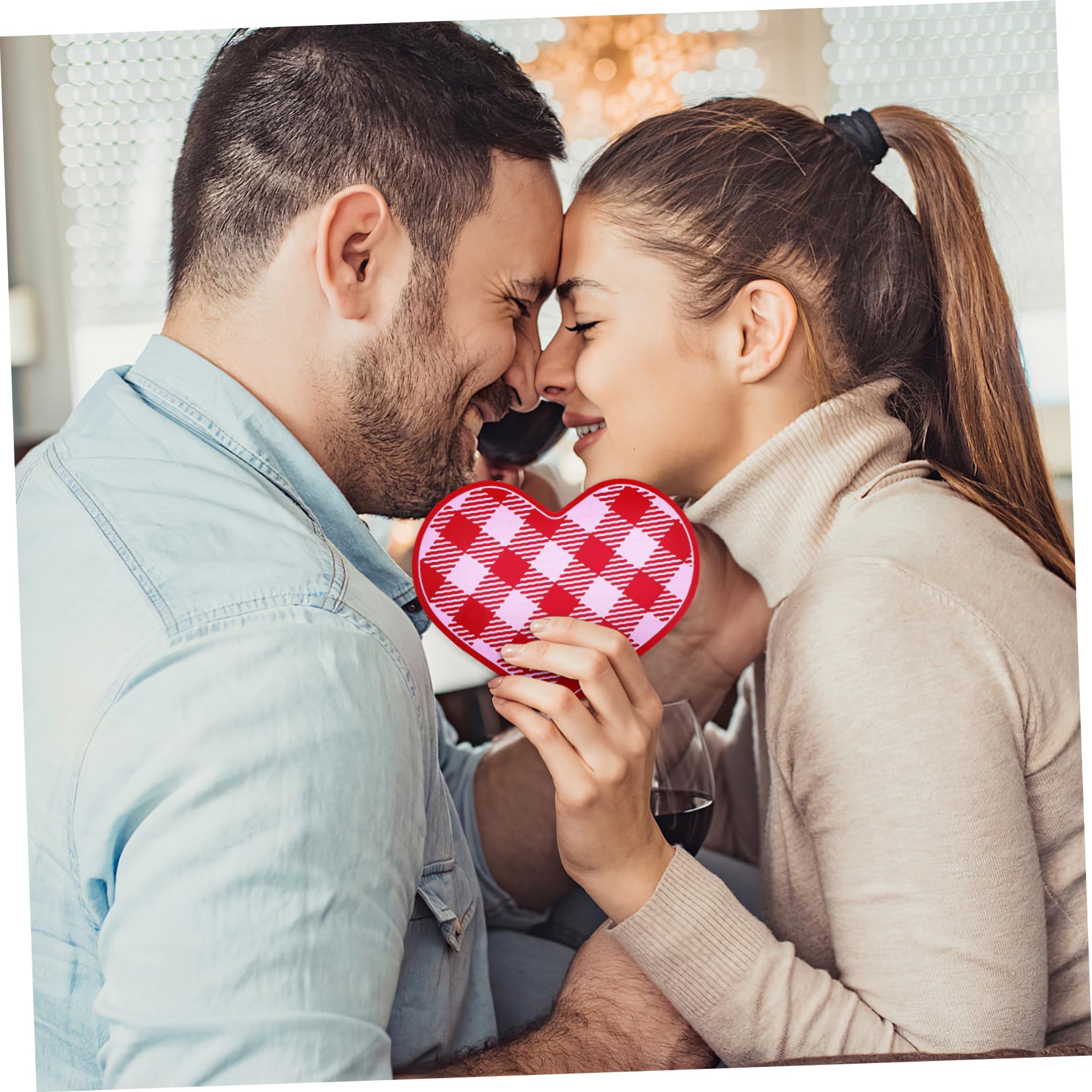 6piezas Decoración De Mesa De Forma De Corazón Letreros Románticos para Día De San Valentín Centro De Mesa Rústico para Hogar y Oficina Decoración Festiva