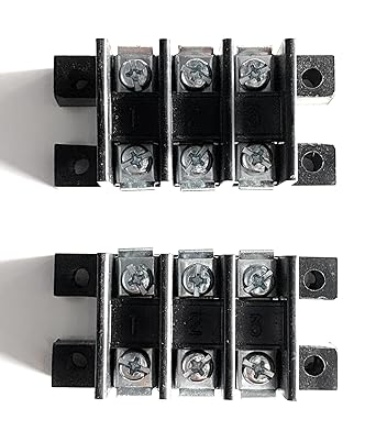 Litost Control Panel 3 Way 30A 500V AC Bakelite Connector Strip Terminal Blocks High Temp Bakelite Strip Open Type Connectors Pack of- 2