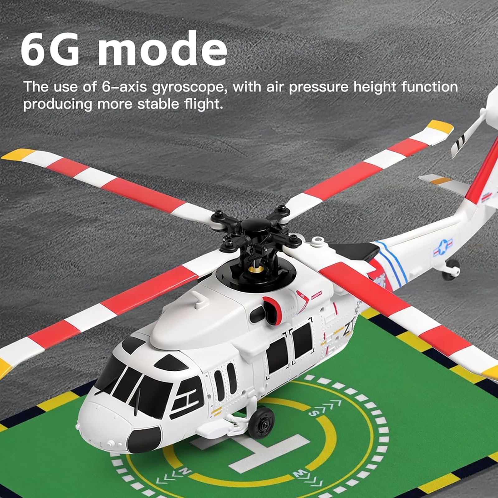 Genérico Helicóptero a Escala K270 UH-60L 2.4G 4CH Clase 170 de 4 rotores con Control Remoto de Mantenimiento altitud barométrica, posicionamiento por Flujo óptico y Acelerador Ajustable,3 Batteries