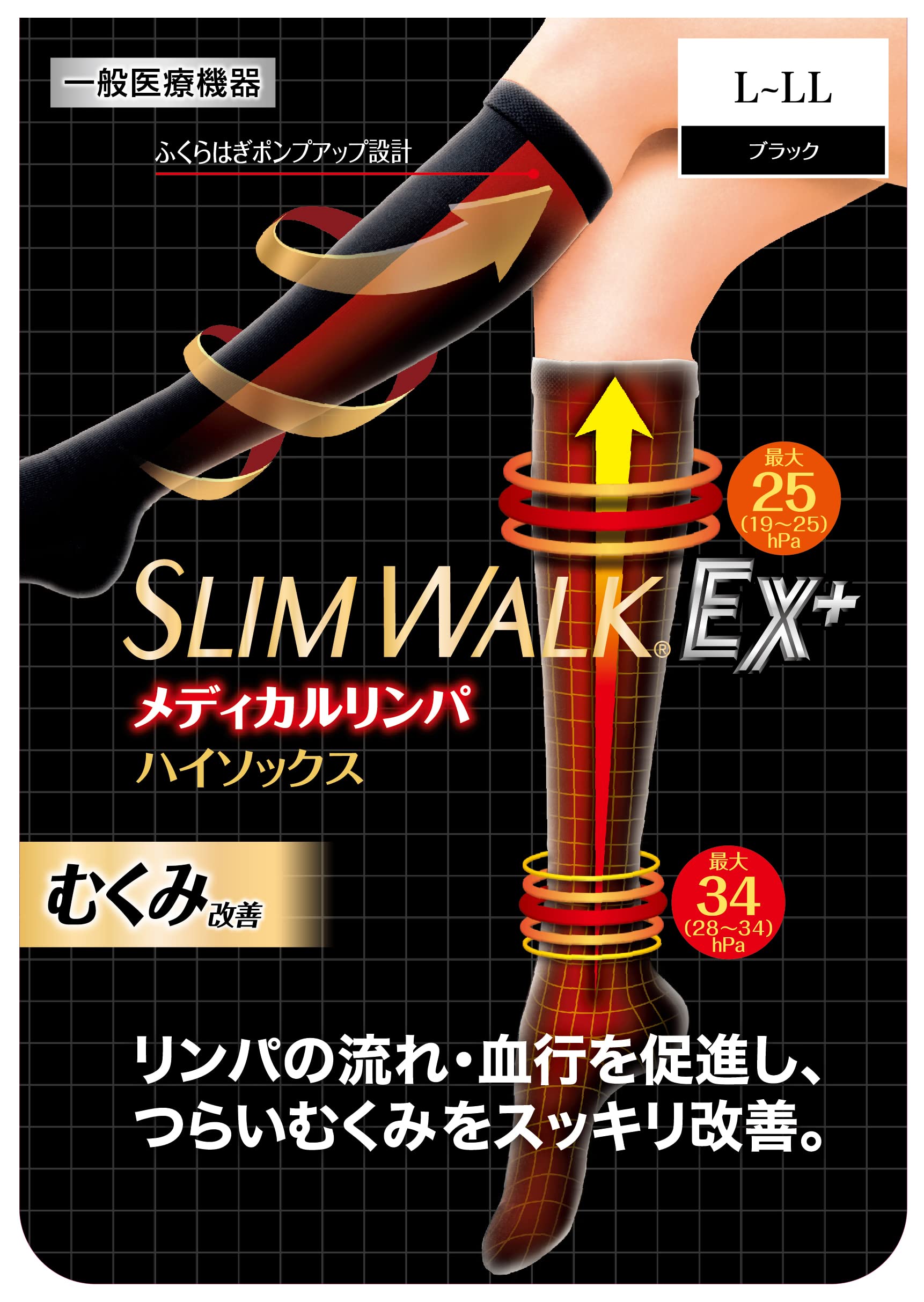 Amazon.co.jp: スリムウォーク 着圧ソックス メディカル リンパ