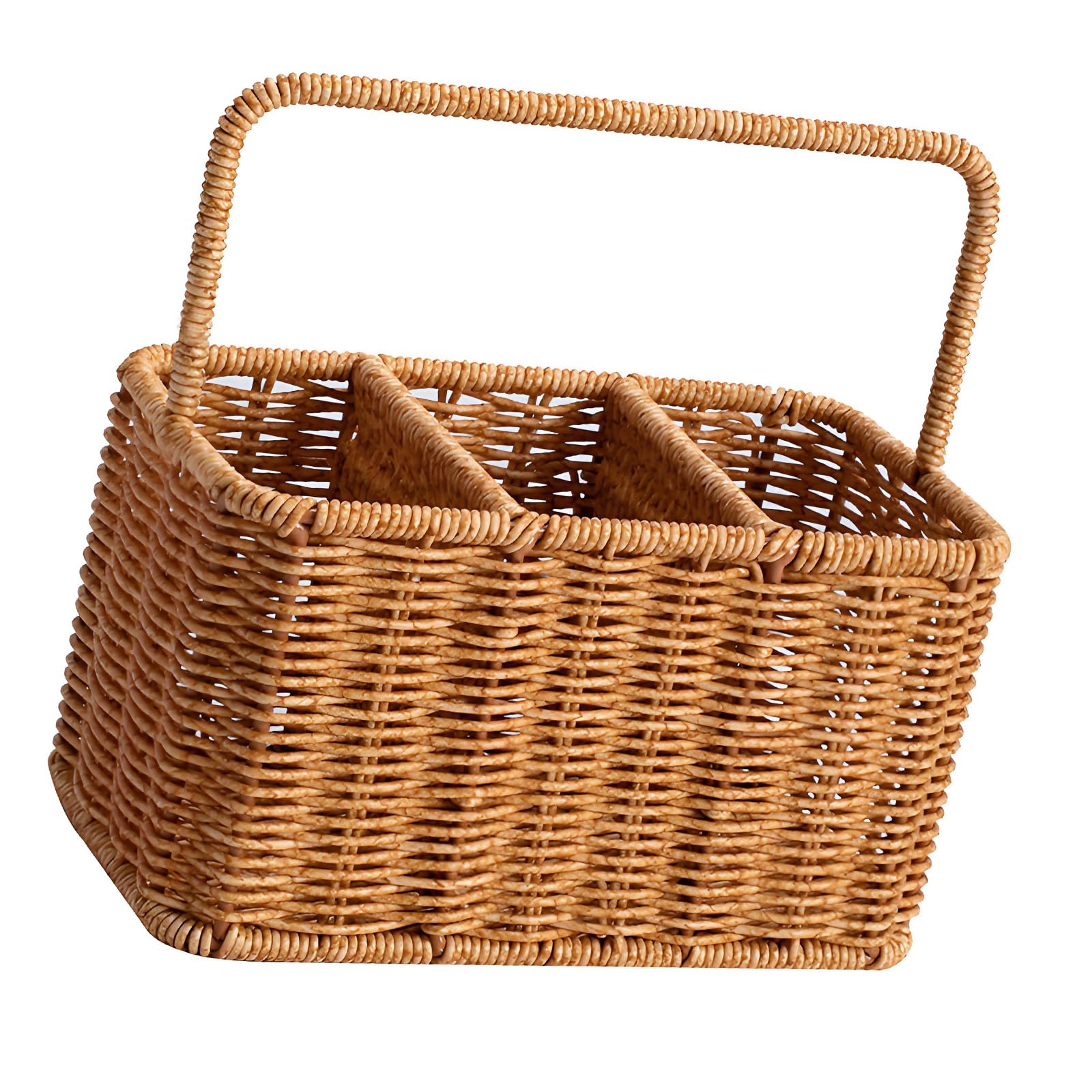 Space Saving Dishware Container Tray Picnics Basket for Household and Travel Needs Featuring Carry Handle Kitchenware Cutlery Organizers