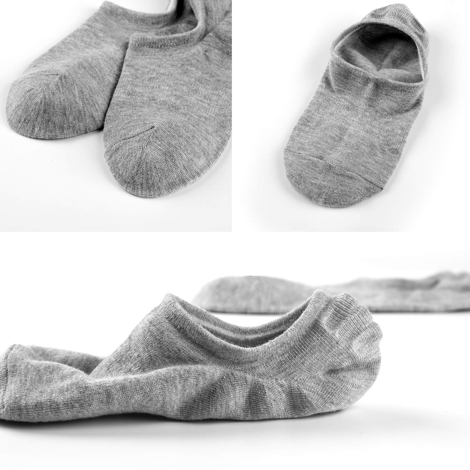 Damen Unsichtbare Sneaker Socken Baumwoll Kurzsocken Sport Socken für Loafers Boots Schuhe mit Rutschfest Silikon 36-43