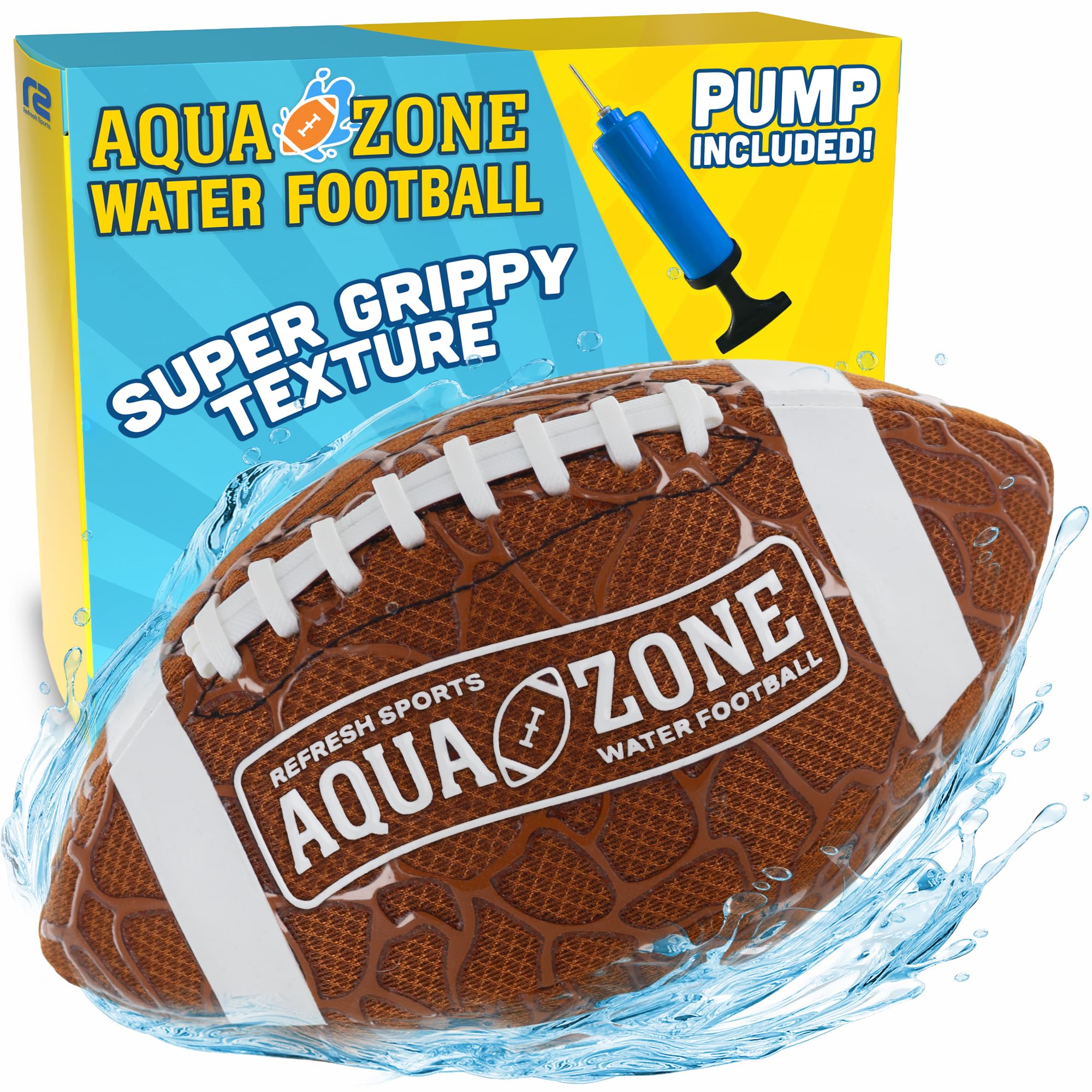 Water Football for Pool & Beach - Best Pool Toys for Kids All Ages - Easy Grip & Soft to Catch Footballs - Fun Outdoor Sports Beach Toys - Pool Gifts for Kids 5 6 7 8 9 10 11 12 + Year Old Boy & Girl Brown