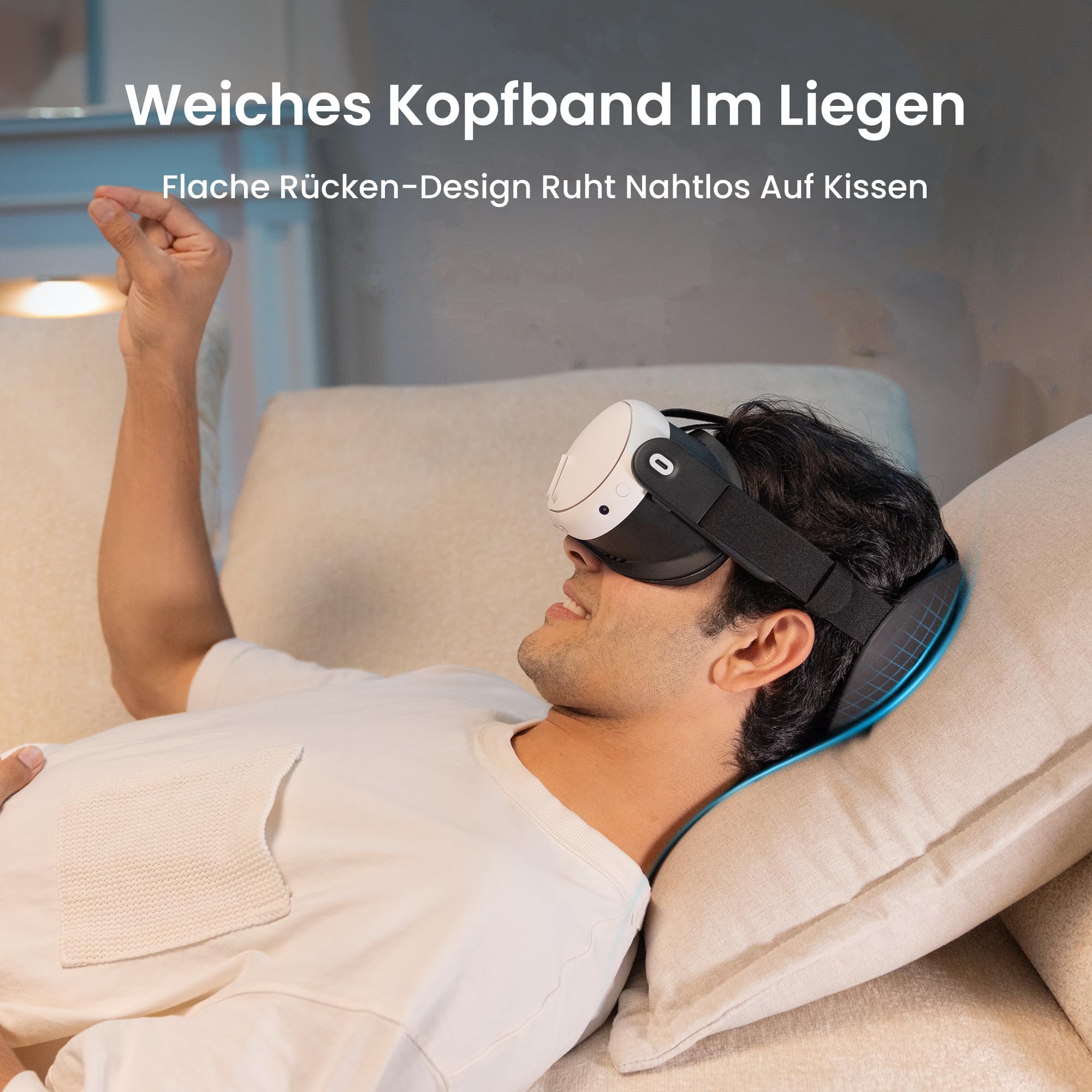 KIWI design K4 Flex Komfort Kopfband für Meta Quest 3/3S, Verstellbarer Elite Strap mit PU-Schaum für Verbesserten Komfort und VR-Spieleimmersion (Ohne Batterie)
