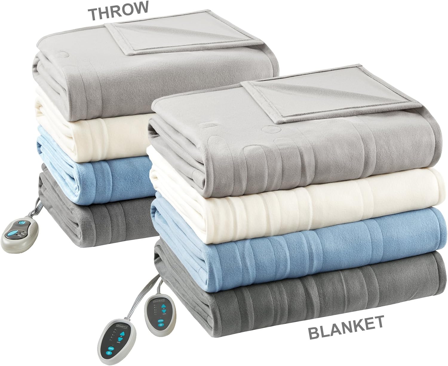 Stacked Beautyrest Heated Blankets and Throws in various colors