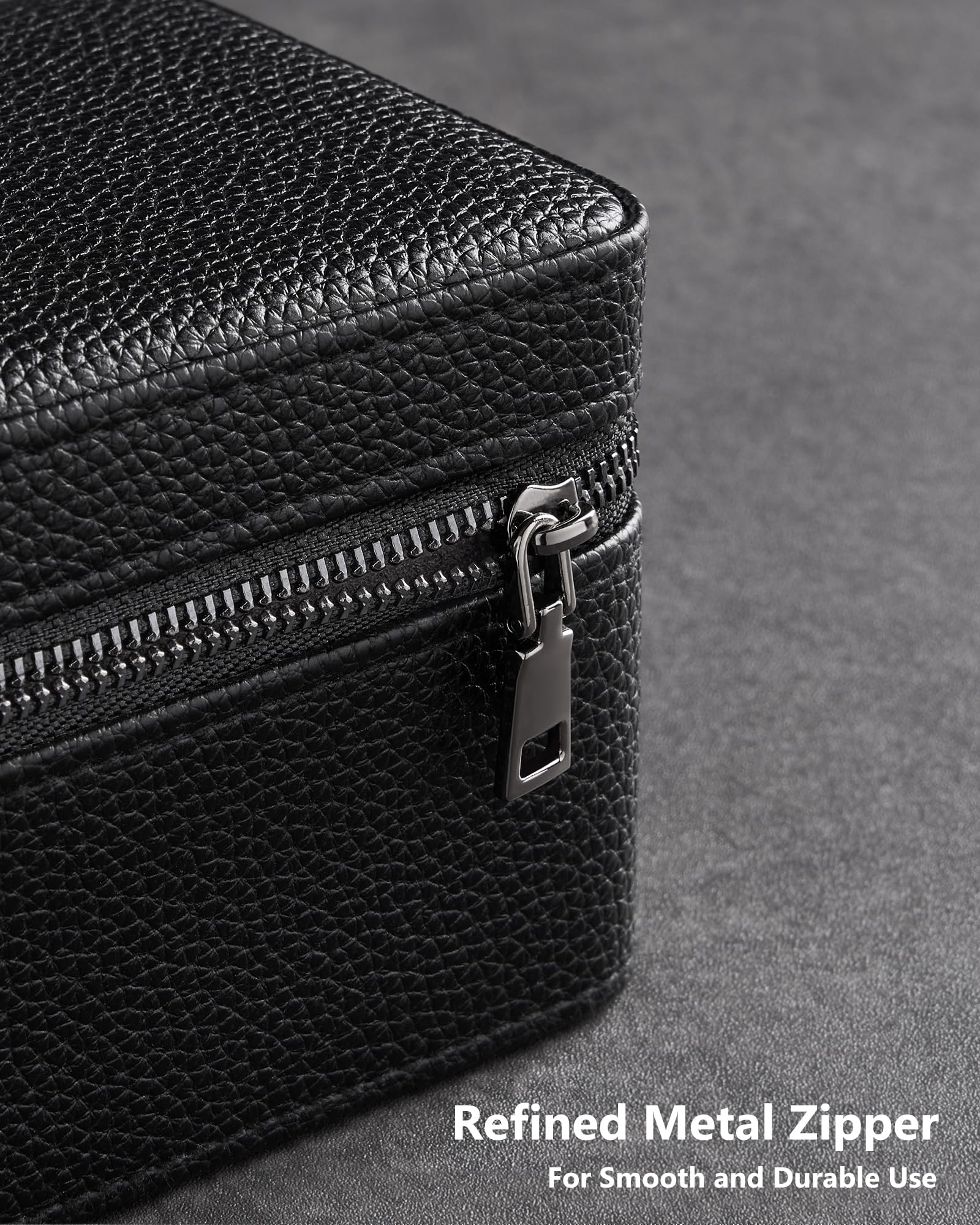 ProCase Scatola Porta Orologi Uomo 3 Posti, porta Orologi da Viaggio in pelle PU, Custodia da Viaggio per Orologi e Anelli, Ideale per Regalo -Nero
