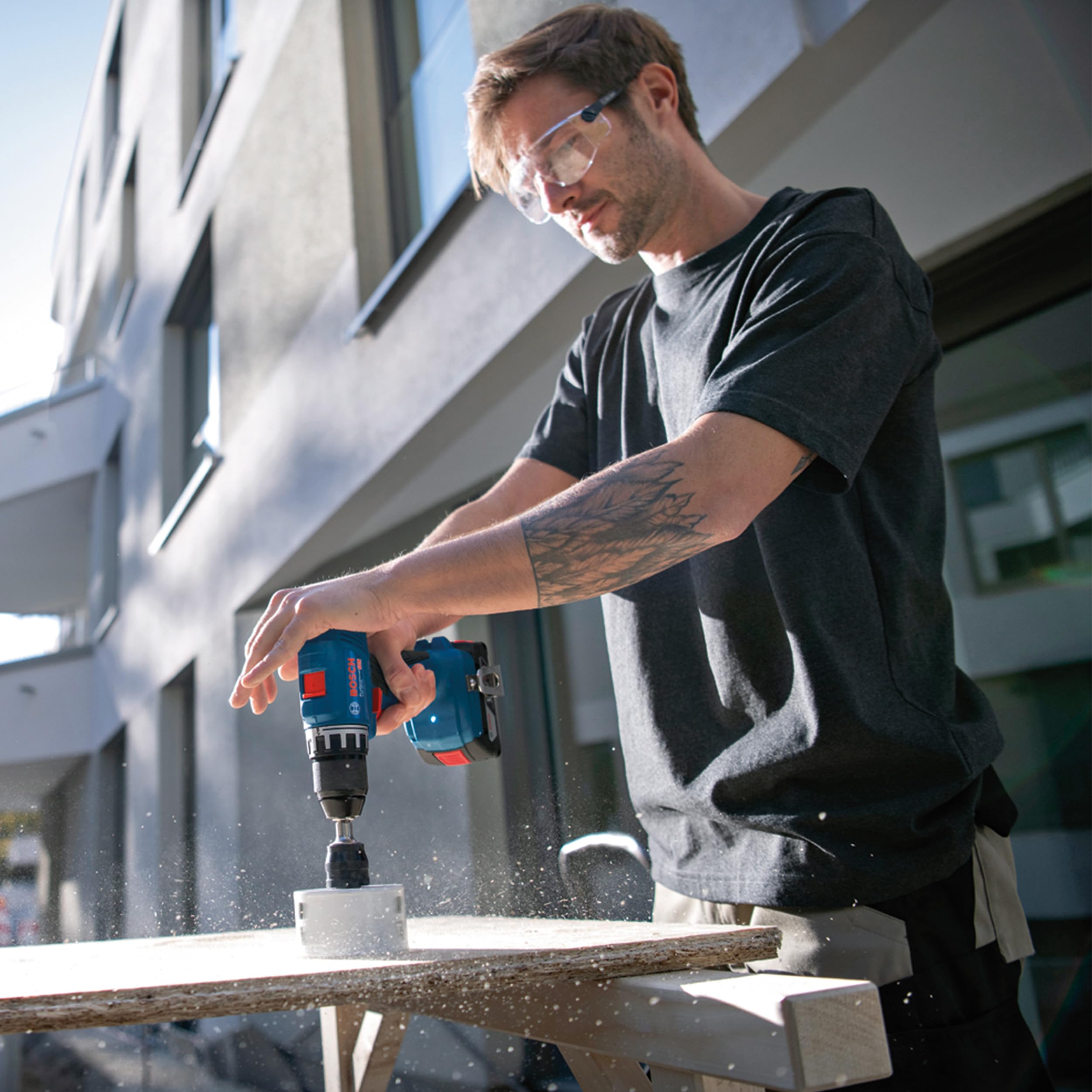 Bosch Professional 18V System Trapano-avvitatore con percussione a batteria GSB 18V-45 (velocità 1.900 giri/min, senza batteria/caricabatteria)