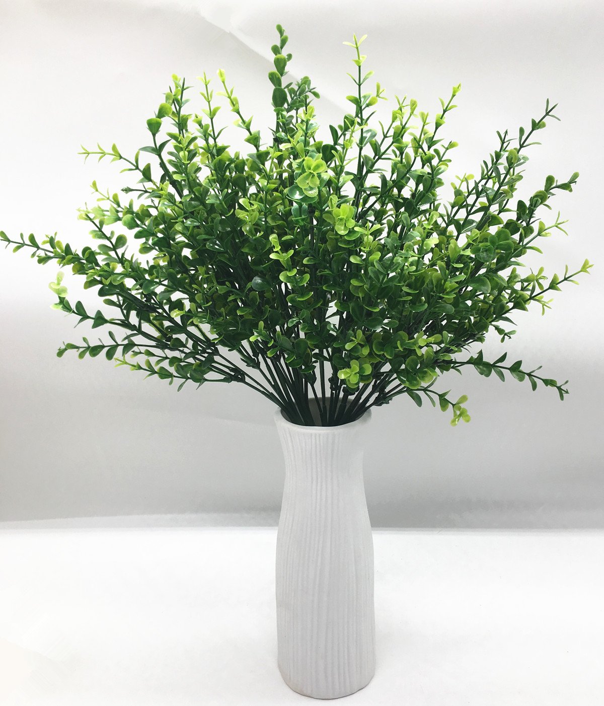CATTREE Künstliche Eukalyptus-Pflanzen, Kunststoff-Weihnachtsdeko, künstliche Sträucher, grüne Blätter, Hochzeit, Innen- und Außenbereich, Haus, Garten, Veranda, Küche, Büro, Tischdekoration, 8 Stück
