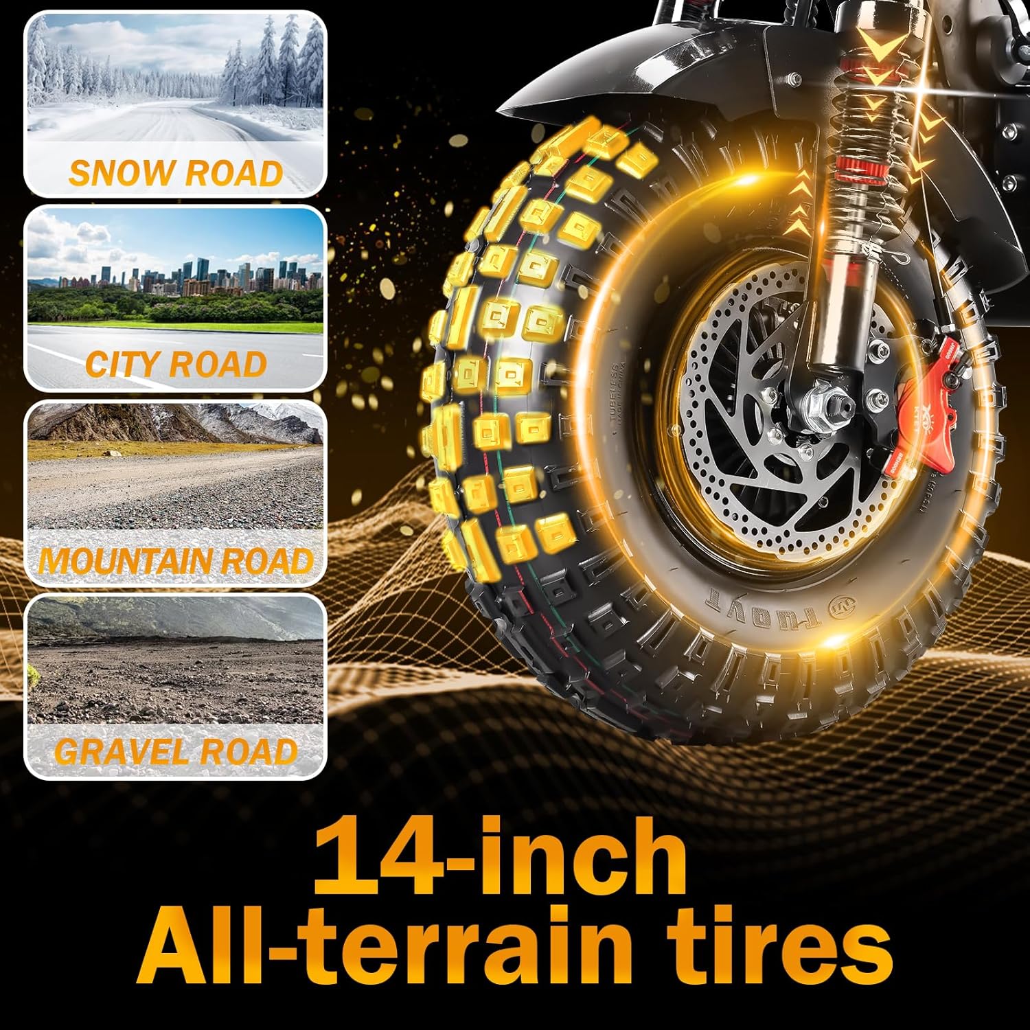 T90 Pro 10000W Dual Motor Electric Scooter for Adults, 72V Detachable Battery, 68 MPH Max Speed, 65 Mile Range, 14" Off-Road Tires, Folding E-Scooter with Music Light