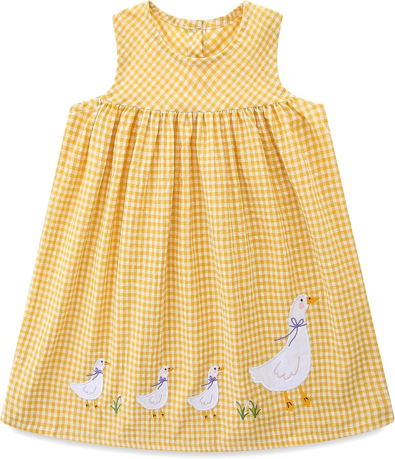 FreeLu Toddler Girls Cotton Summer Short Sleeve Dress Cartoon Print Casual Jersey Dresses