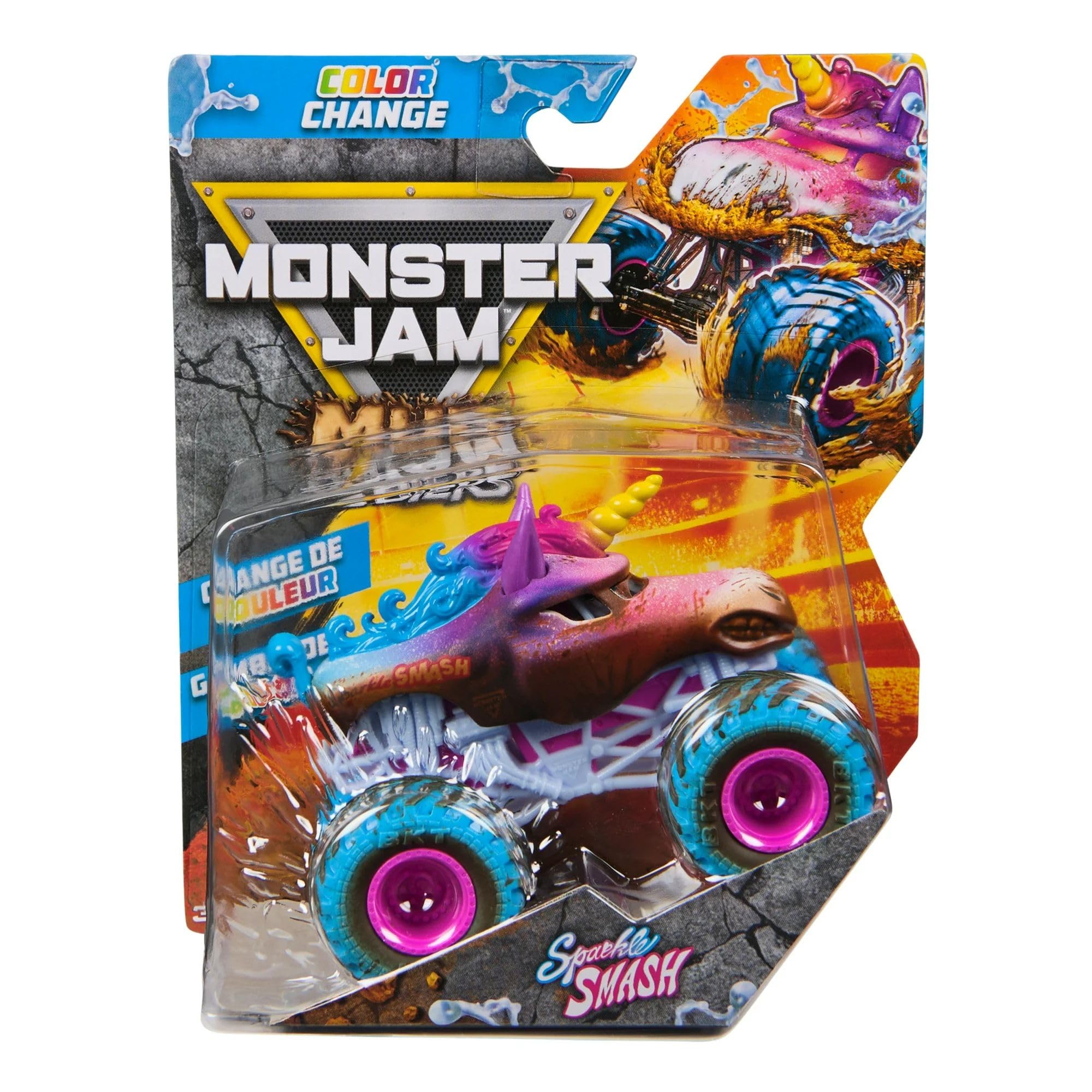 Monster Jam Mud Blasters Color Change Series 2 1:64 Scale Diecast Monster Truck Sparkle Smash