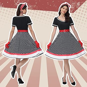 LCpddajlspig Abito Cerimonia Donna, Taglie Forti Rockabilly Sottogonna - Foto 7