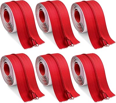 6 Rolls Heavy Duty Zipper for Dust Barriers, 7 ft x 3 Inch