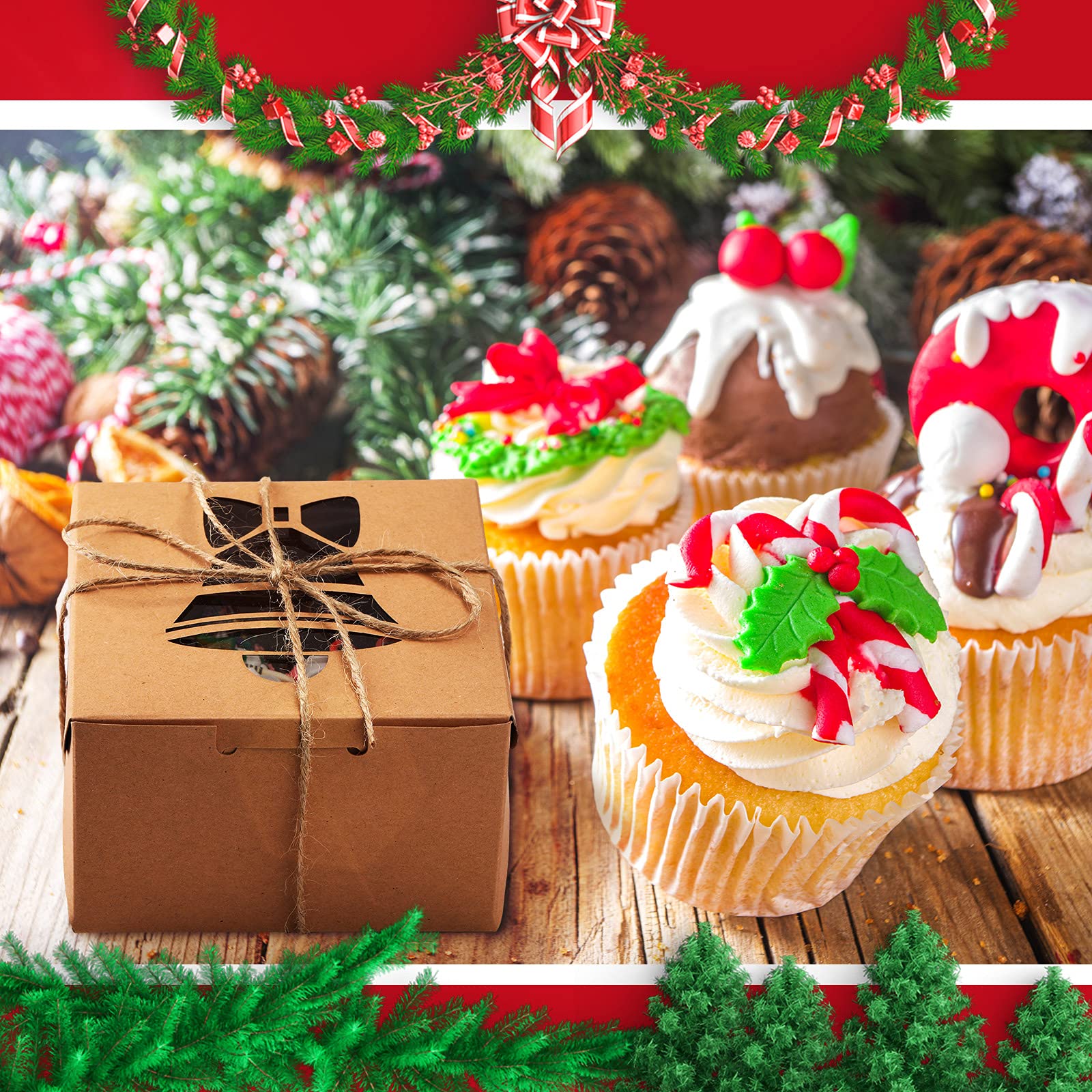 30 Pieces Cookie Boxes With Clear Window Cupcake ... - Shein