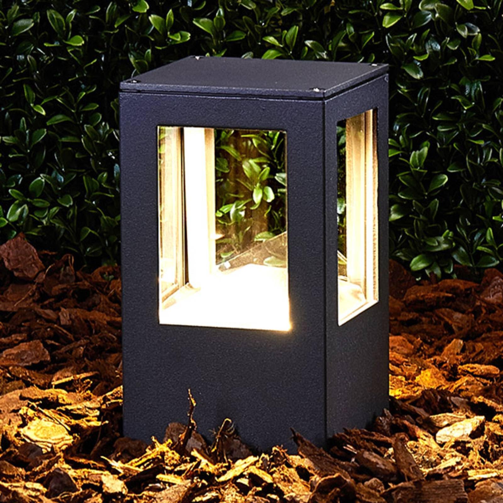Lucande Lampada LED da esterni (Moderno) colore Nero, in Alluminio lampadina inclusa lampioncino paletto luminoso lampada viale lampione