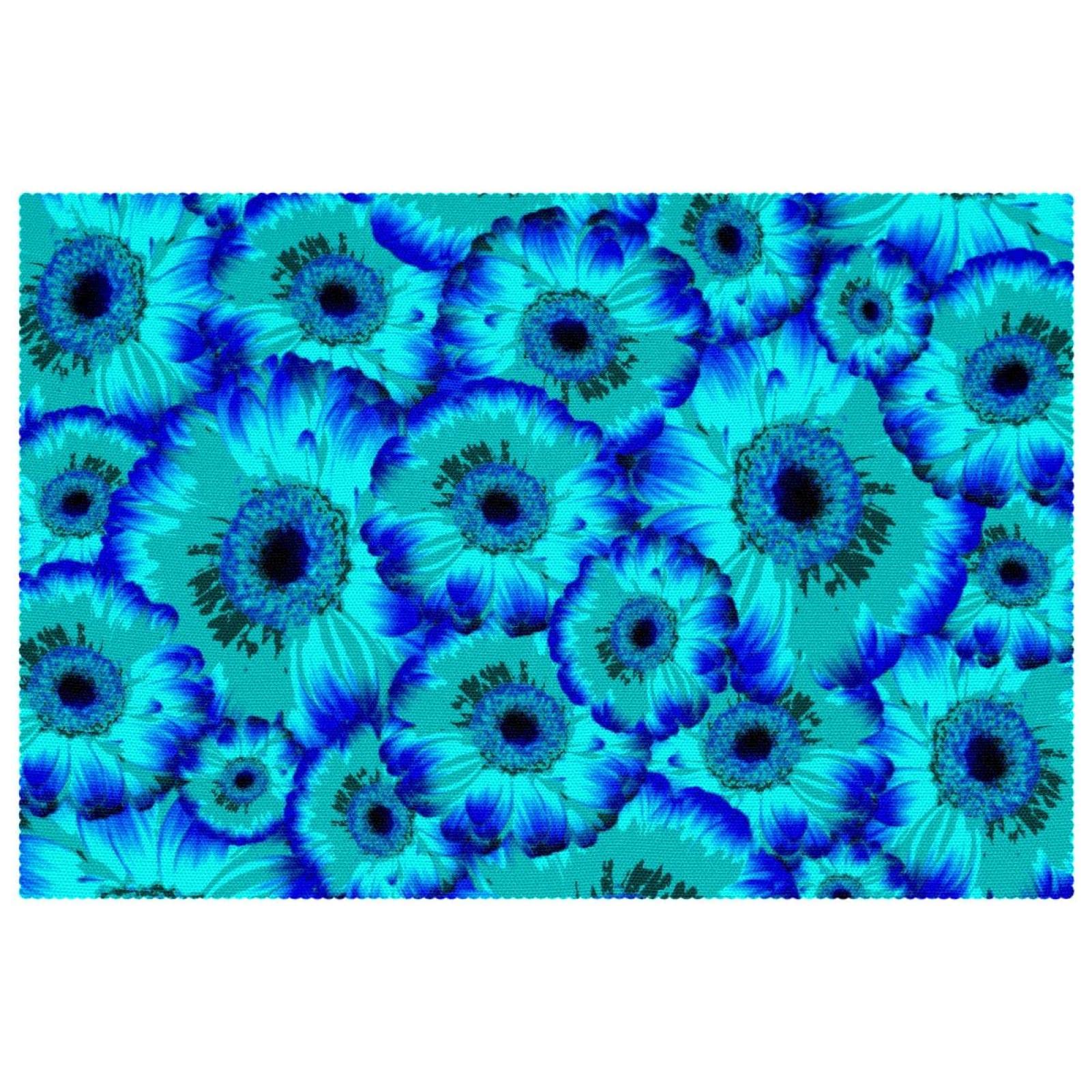Set de table bleu antidérapant et résistant à la chaleur lot de 6