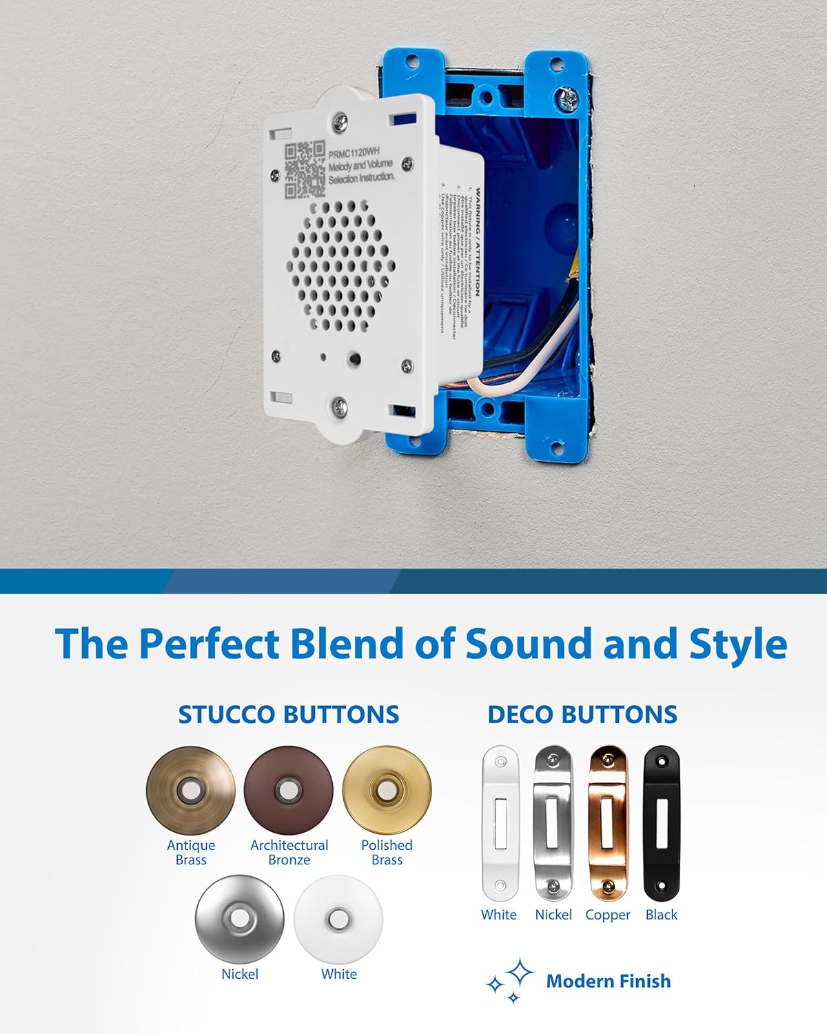 PrimeChime Plus 2 Mini- Video Compatible Doorbell Chime Kit (PRMC1120WH)