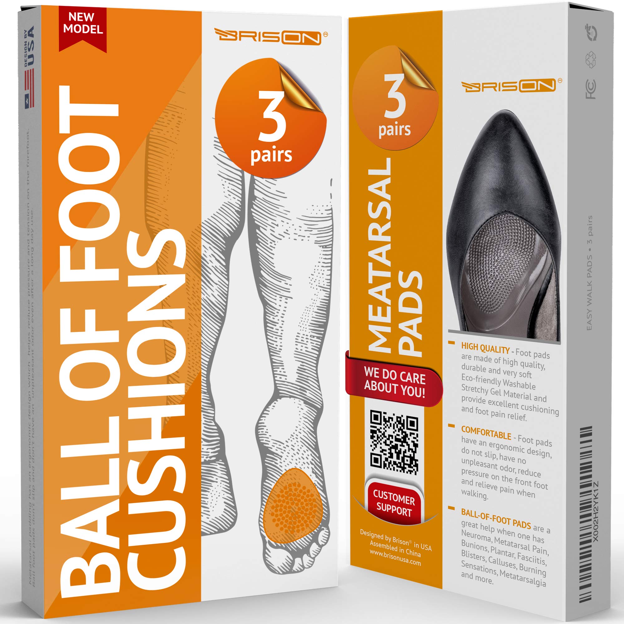 Ball of Foot Cushions for High Heels Soft Grooved Surface Gel Insole