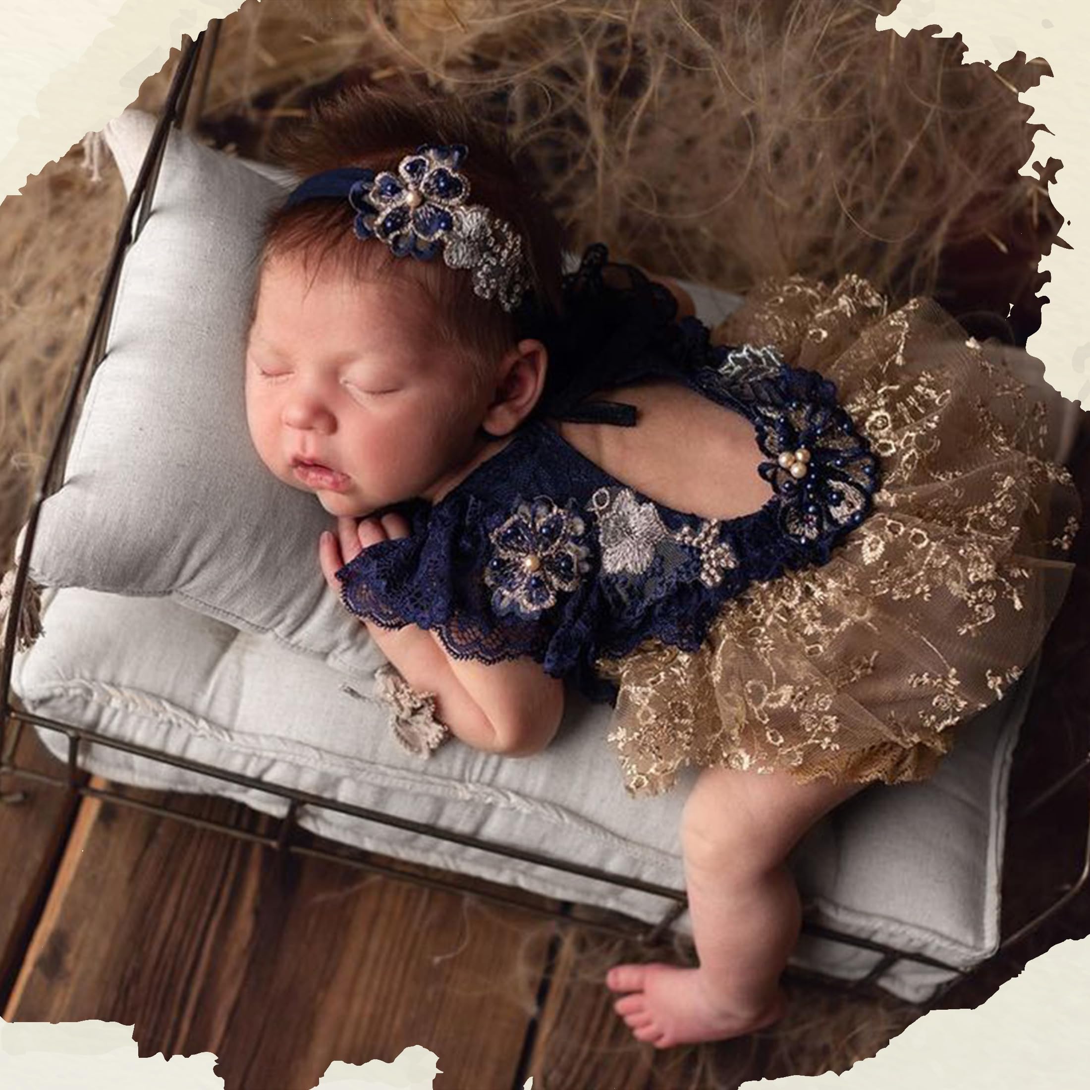 Accessoires de Photographie pour Nouveau-né - Coussin Blanc - Matelas - Tapis de Lit pour Studio - Oreiller de Séance Photo pour Bébé en Coton