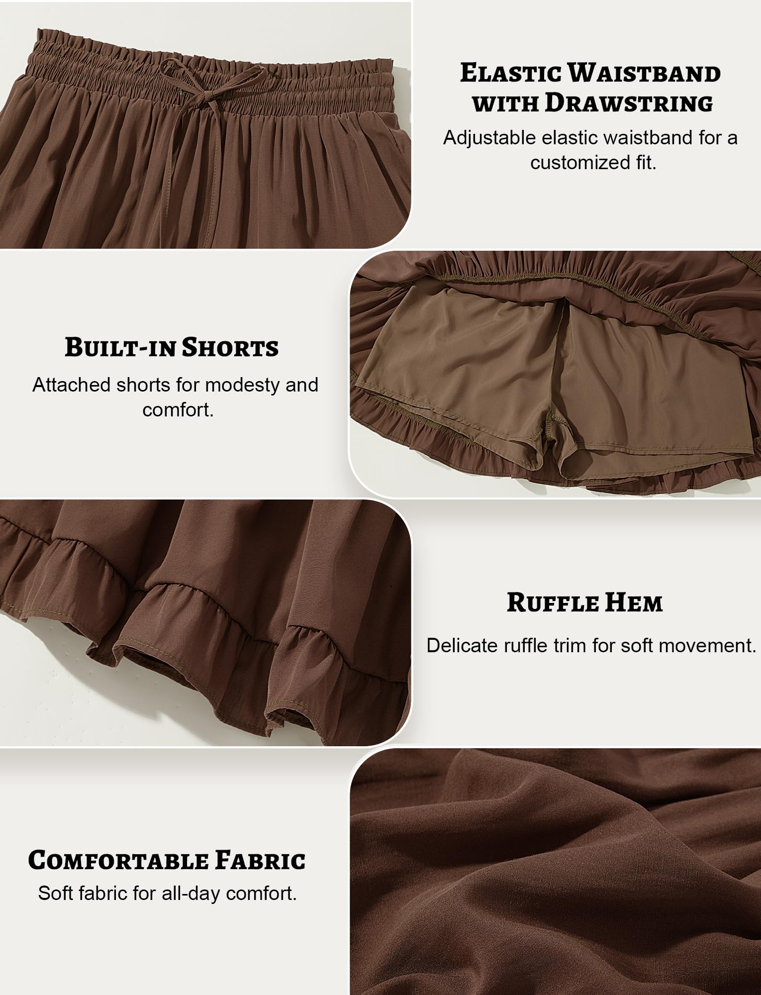 FEOYA Donne Mini Gonna Ruffle Estate Vita Alta Casual Plissettata Gonna Corta Boho Gonna per Vacanze Spiaggia