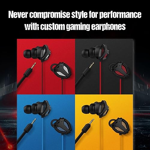 Miniatura 2 de SOUND PANDA SPE-G9 - Auriculares ligeros para juegos de un solo controlador de 0.138 in con micrófono doble, auriculares con cable de 4.9 ft para