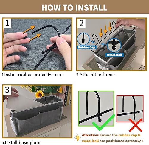 Miniatura 3 de 2 bolsas de almacenamiento colgantes para mesita de noche, soportes para tazas de agua, cestas organizadoras con bolsillos para literas, camas de