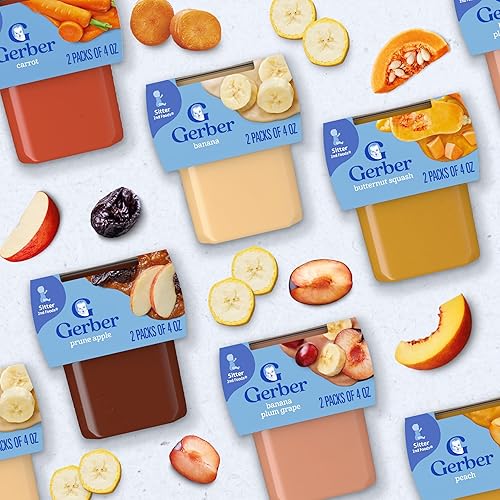 Vista 118 de Gerber 2nd Foods - Alimento para bebés, mezcla de puré de piña y pera, natural y sin OMG, tarros de 4 onzas, 2 paquetes con 8 unidades (16 unidades).
