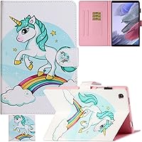 Vista 10 de REASUN Funda para Galaxy Tab A7 Lite de 8.7 pulgadas, piel sintética de alta calidad con ranuras para tarjetas, funda con soporte multiángulo