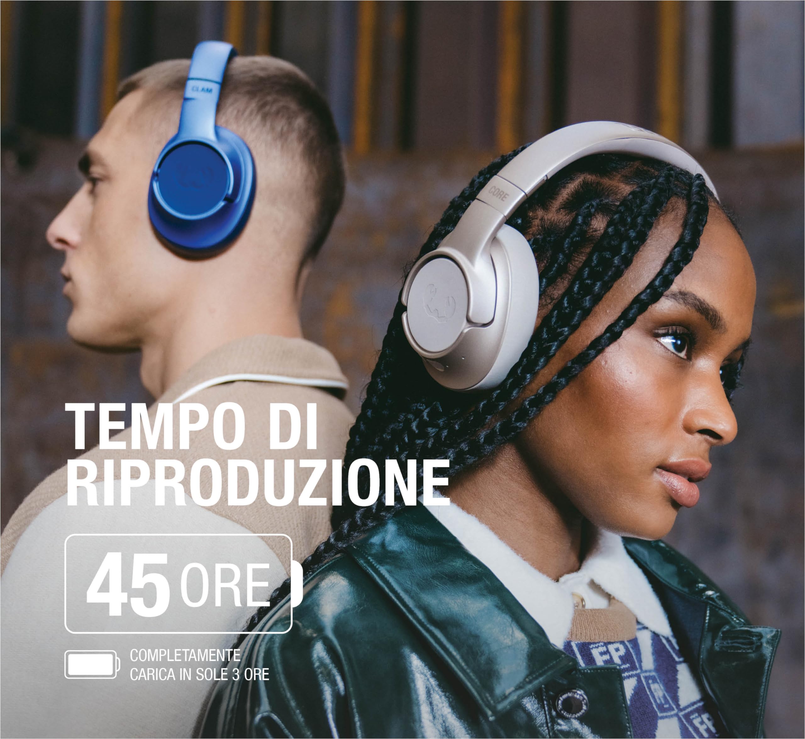 Fresh 'n Rebel Clam Core Cuffie Bluetooth Over Ear con Microfono ENC (chiamate perfette), Controllo del volume e tasti play/pause, 45 ore di Riproduzione, Senza Fili (Bianco)