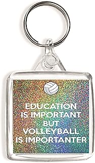 Education is Important but Volleyball is Importanter - Square Keyring