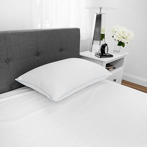 Miniatura 7 de SensorPEDIC Cool Fusion - Almohada de cama estándar de densidad firme, color blanco, almohada de alta calidad con cuentas de gel refrescante, fusión