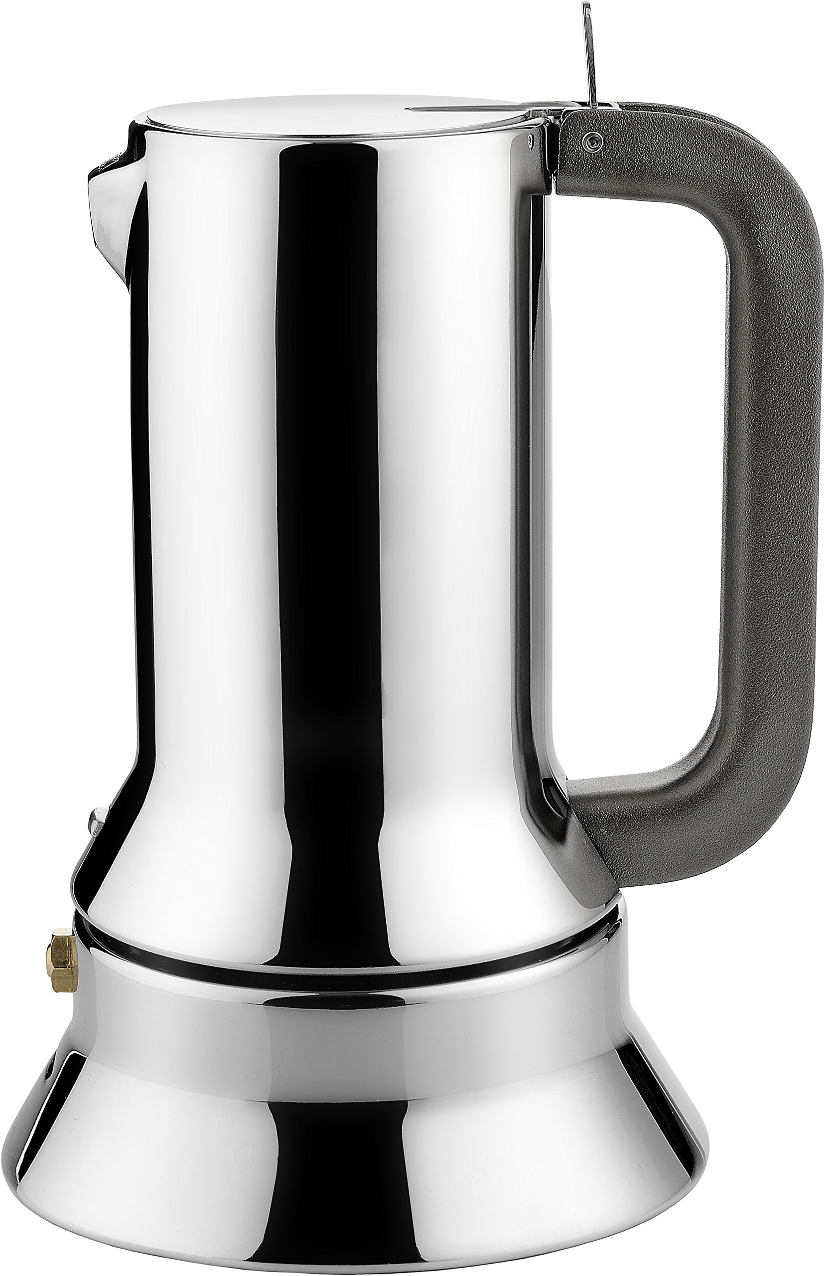 Alessi 9090/3 Caffettiera con Fondo a Induzione di Design in Acciaio Inox, 3 Tazze, 15 centilitri & 19660 9090 Valvola Sicurezza