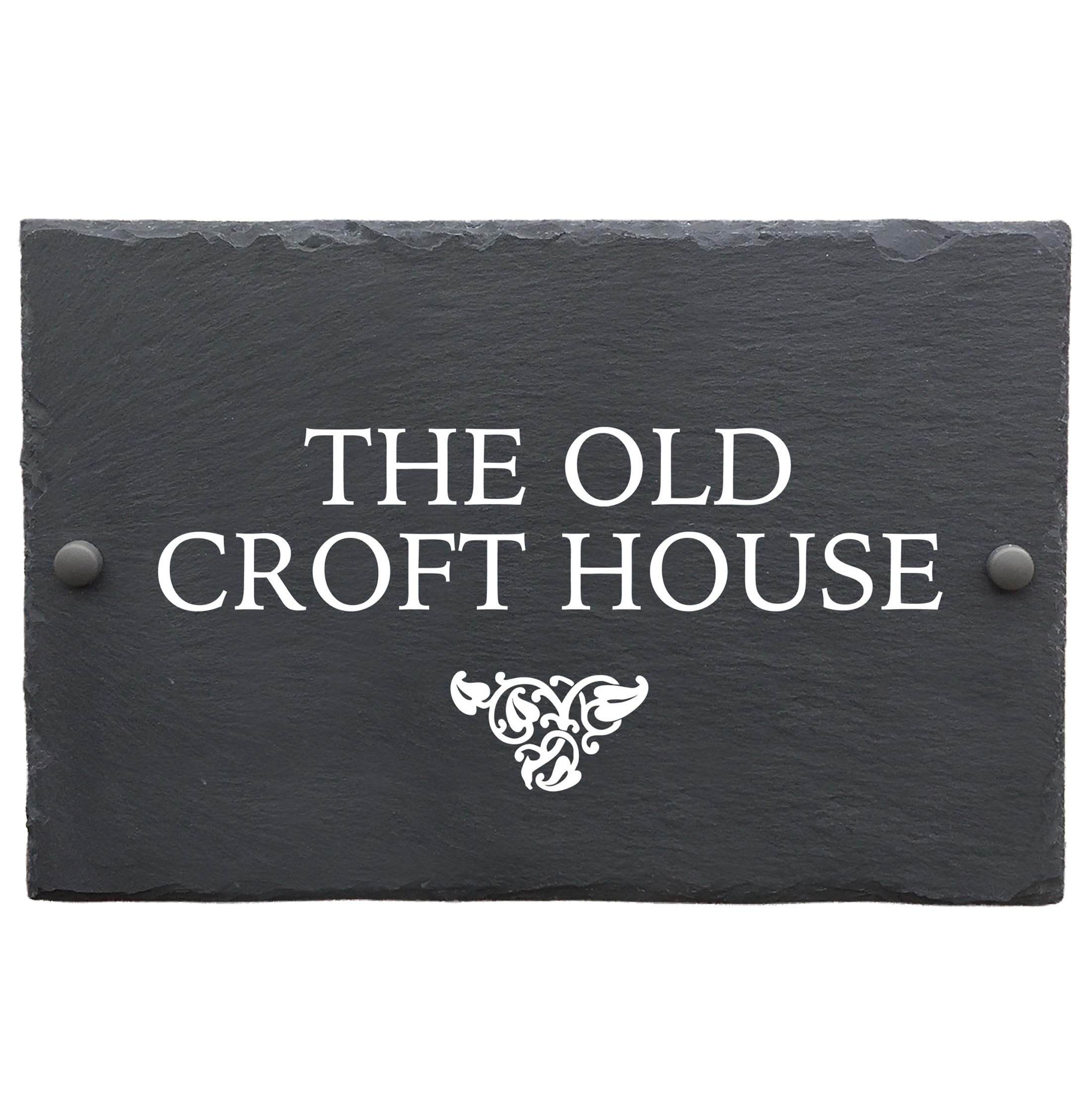 Bespoke Slate House Signs, Handmade Custom Door Number Wall Plaque with Rustic Black Farmhouse Design