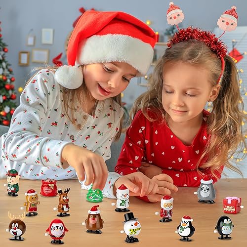 Miniatura 6 de 15 juguetes de Navidad para niños, regalos de fiesta de Navidad, juguetes de relojería, bolsas de regalos de Navidad con muñeco de nieve caminante