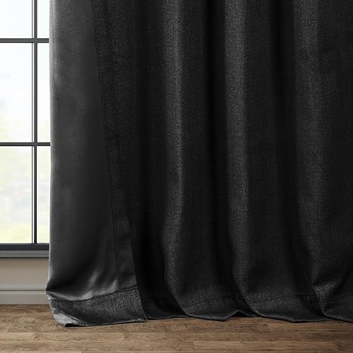 Miniatura 9 de HPD Half Price Drapes - Cortina de lino sintético para oscurecer la habitación, dormitorio y sala de estar, 1panel, 50pulgadas de ancho x 96pulgadas