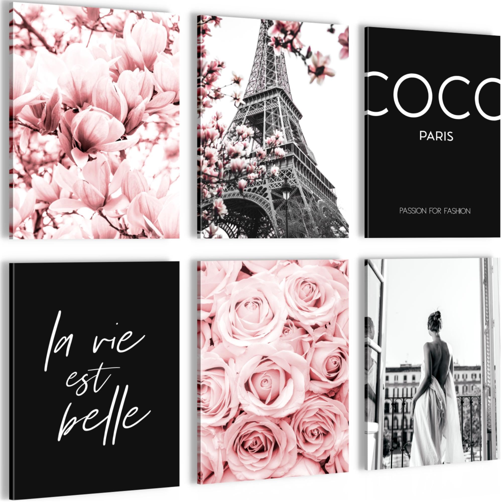 Quadros Decorativos Fashion Paris Moda - Nessuna Cornice Necessaria - Adolescente Stanza Ragazza - Rosa - N008365a
