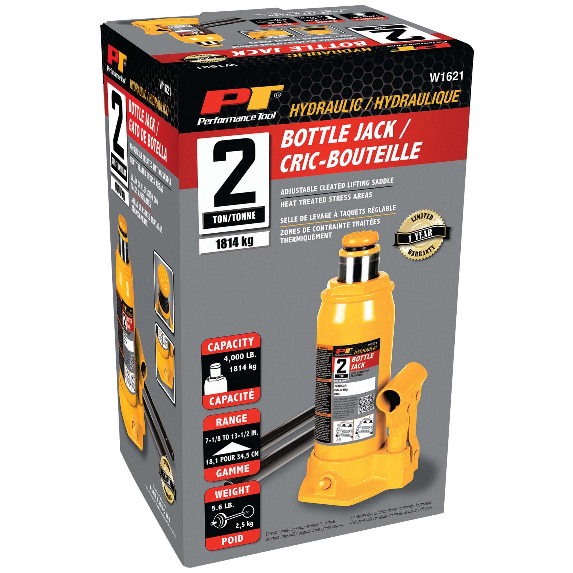 Performance Tool W1621 Wilmar 2 Ton Hydraulic Bottle Jack : Amazon