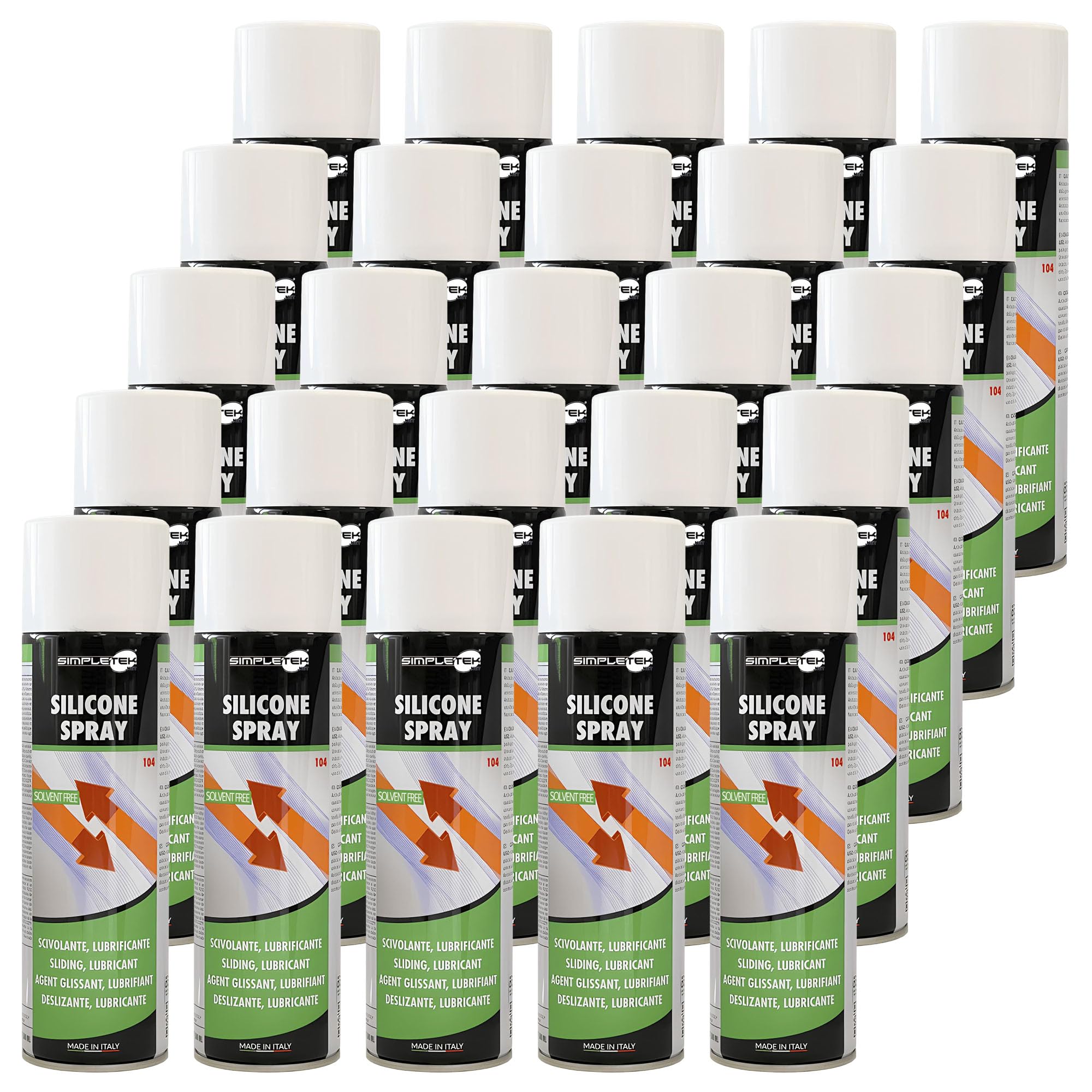 SIMPLETEK 25 x silikonowy suchy spray w 100% silikonowy, bez rozpuszczalników, 500 ml, antystatyczny środek antystatyczny dielektryczny wodoodporny (25 sztuk)