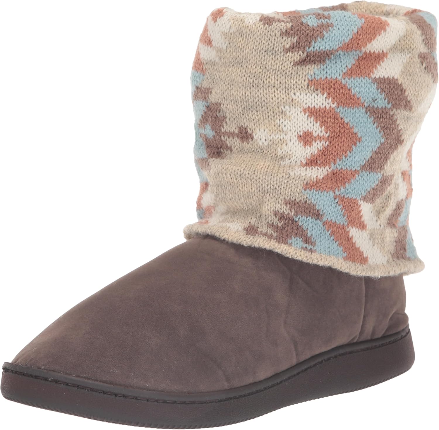 MUK LUKS Women's Raquel Slipper, Oatmeal Strpe, Small
