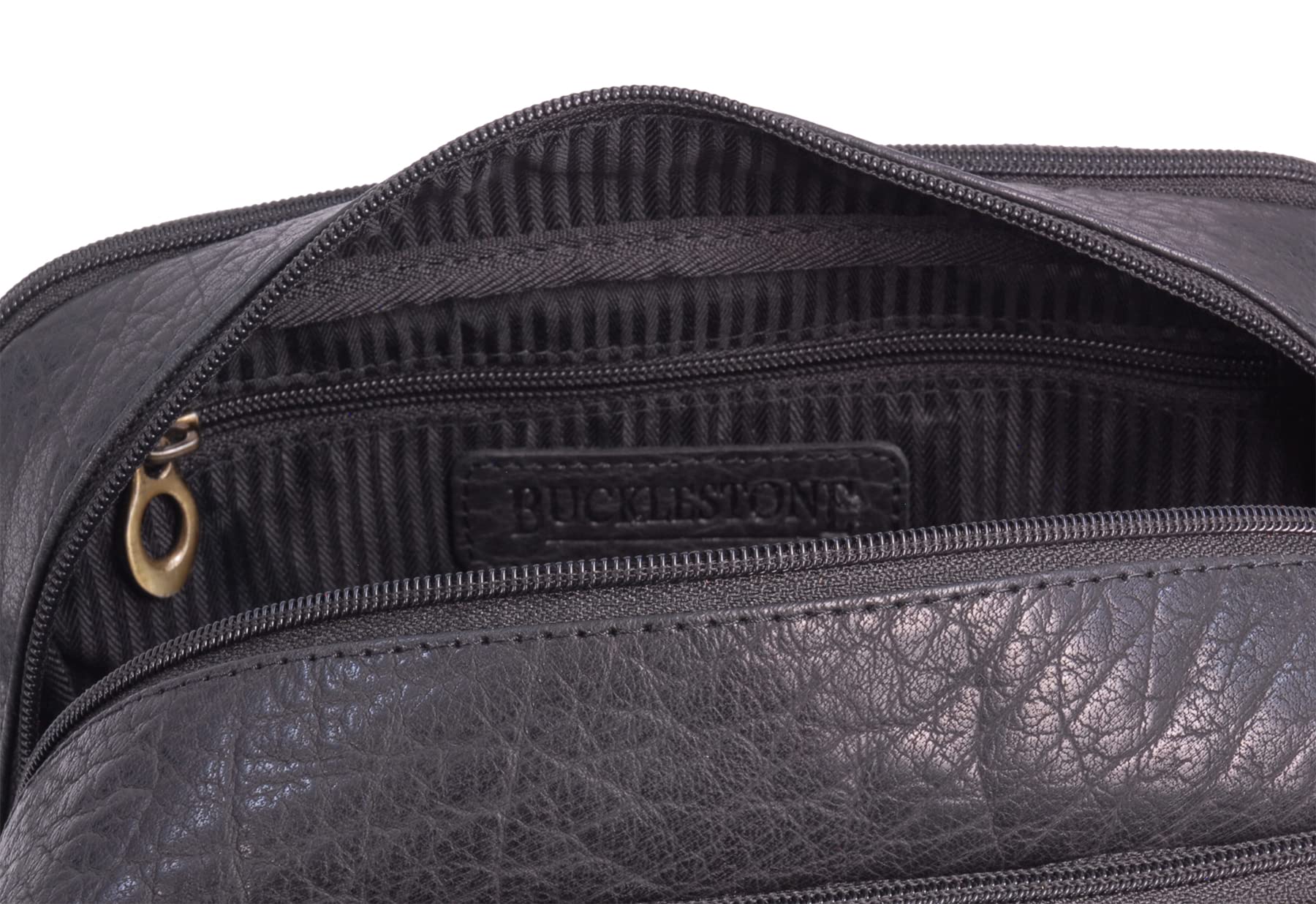 Beauty Case da Viaggio in Pelle - Borsa da Toilette Media - Necessaire Uomo - Wash Bag - Borsa Pochette per Cosmetici - Durham - Nero